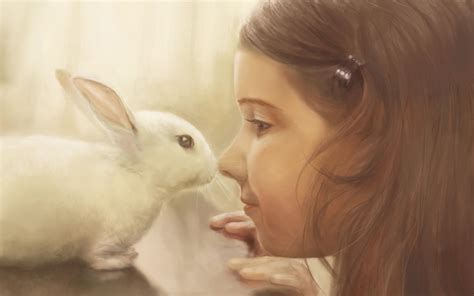 Girl With Rabbit Wallpapers Wallpaper Cave