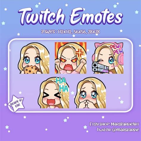 Twitch Emotes Cute Chibi Emotes For Streamers Kawaii Cute Etsy Uk