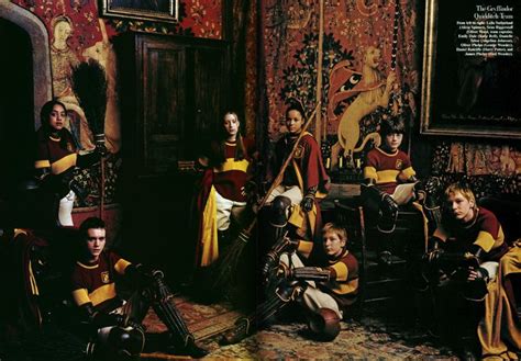 harry potter gryffindor quidditch team which included oliver wood keeper angelina johnson k
