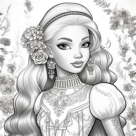 Premium AI Image | Barbie coloring book