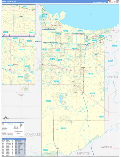 Wall Maps Of Lake County Indiana