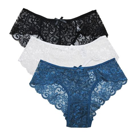 Buy Womens Sexy Full Lace Panties 3pcs 5 Colors Fashion High Quality