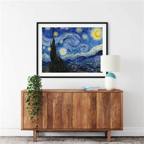 Light Starry Night Vincent Van Gogh Canvas Print Wall Art Big Poster