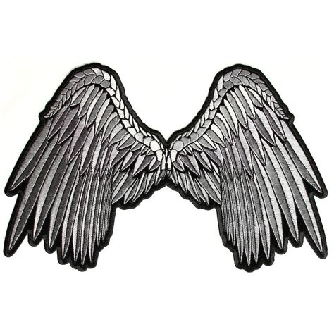 Pretty Angel Wings In Gray Embroidered Iron On Patch Iron On Patches