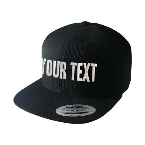 Custom Snapback Hat Personalize Black Hat With Your Own Text