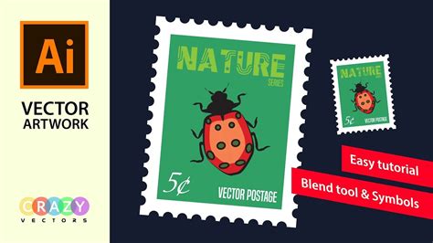 Postage Stamp Easy Illustration Tutorial Youtube