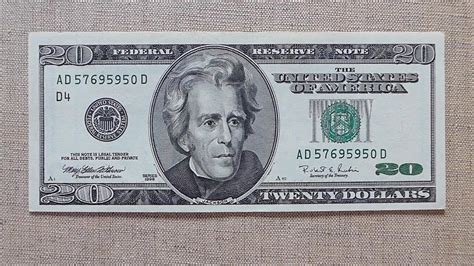 20 Us Dollars Banknote Twenty Dollars Usa 1996 Obverse And Reverse
