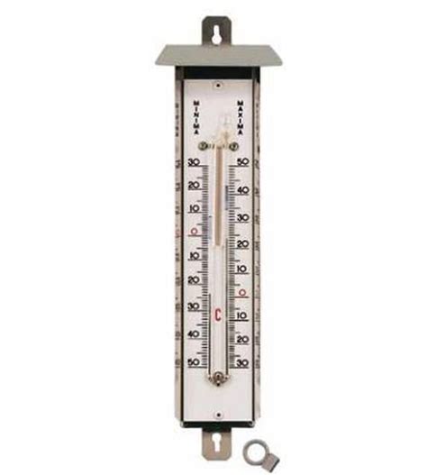 Maximum And Minimum Mercury Stainless Steel Thermometer With Hood — Raig