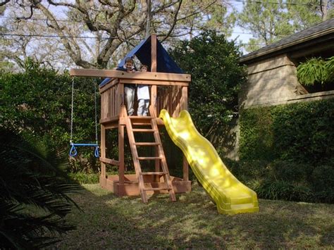 Want the coolest yard on the block? Apollo Playset DIY Wood Fort and Swingset Plans