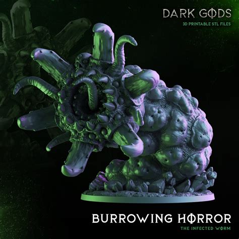 Burrowing Horror Giant Worm Beast Infected Dark Gods Etsy