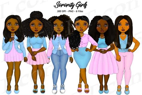 Sorority Girls Clipart African American Natural 534113