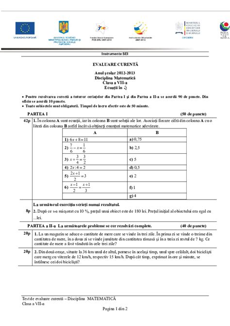 Teste Matematica Clasa 3 Kjasd