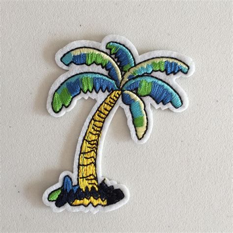 Palm Tree Iron On Patch Tropical Patch Diy Embroidery Etsy