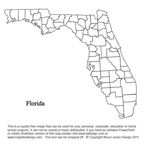 Free Printable Florida County Map