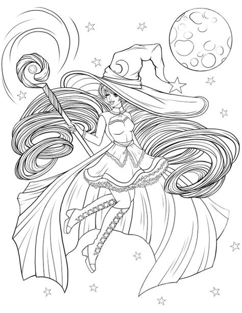Witch Coloring Page Sketch Coloring Page