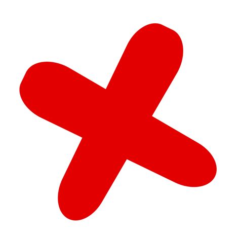 Red Cross Checkmark Isolated On A Transparent Background 27391874 Png