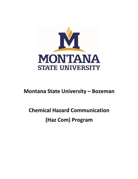 PDF Montana State University Bozeman Chemical Hazard
