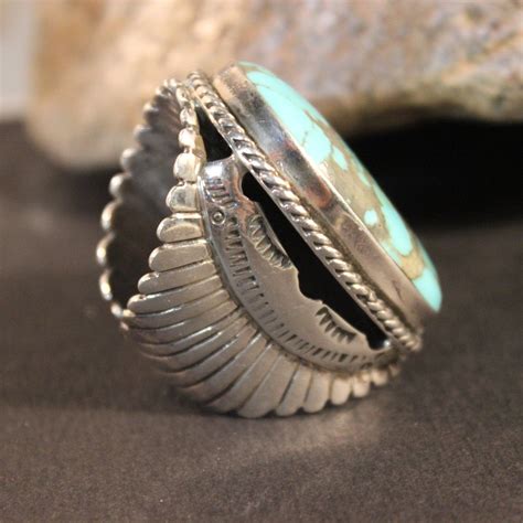 Mens Ring Heavy Sterling Silver Navajo Native American Vintage