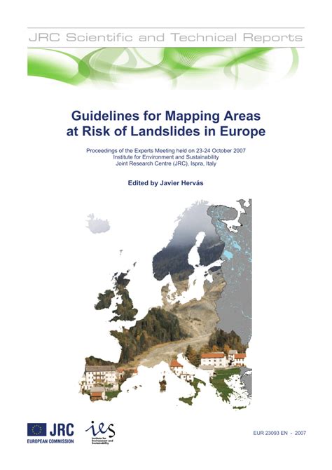 Pdf Jrc Scientific And Technical Reports Guidelines For Mapping Areas At Risk Of Landslides
