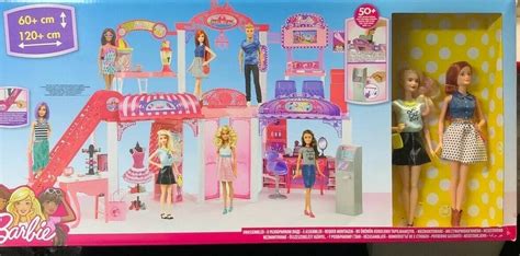 Nib Barbie Malibu Ave Shopping Mall Playset Hair Salon Boutique Dolls