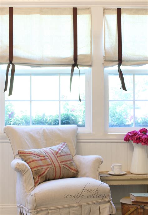 Drop Cloth Window Shades French Country Cottage