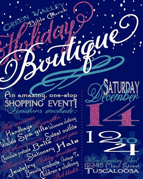 Holiday Craft Boutique Fair Show Flyer Poster Advertisement Invitation