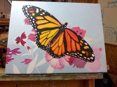 Jimmies Art Another Butterfly Oil Painting In Progress