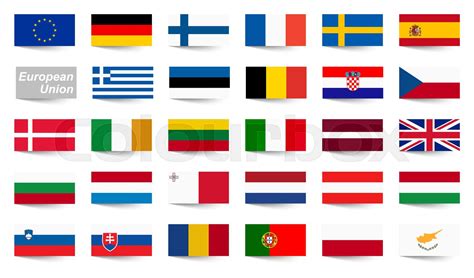 All Country Flags Of European Union Stock Vector Colourbox