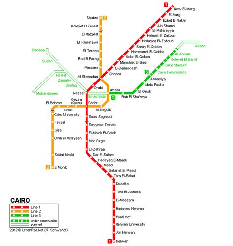 Mapa Metro De El Cairo Egipto Mapa Metro