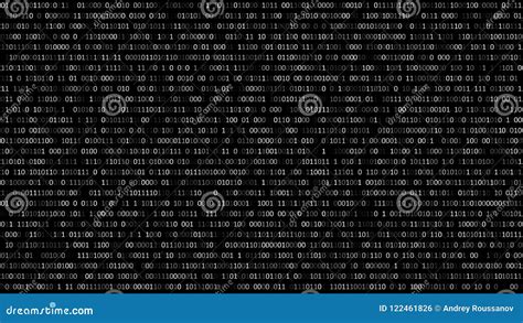 Binary Code Black And White Background With Digits On Screen Format 16