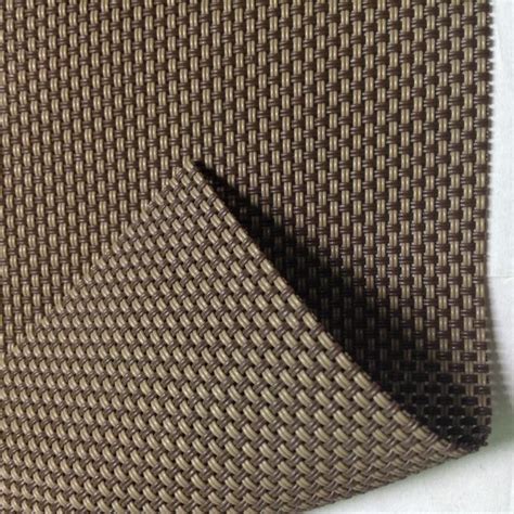 Textilene® mesh is similar to batyline® in its applications. brown color Textilene mesh fabric 2X2 weave patio ...
