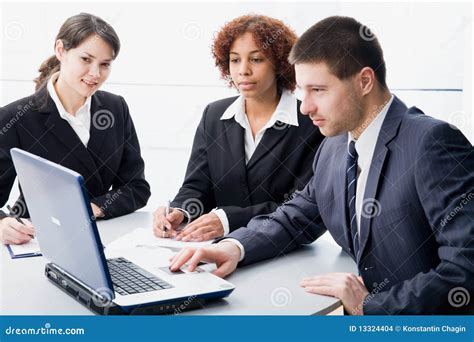 Business Meeting Stock Photo Image Of Company Laptop 13324404