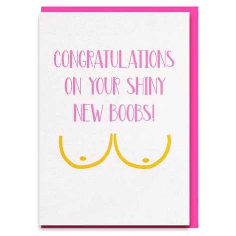 Funny Congratulations On Your New Boobs Card Cheeky Zebra Limited