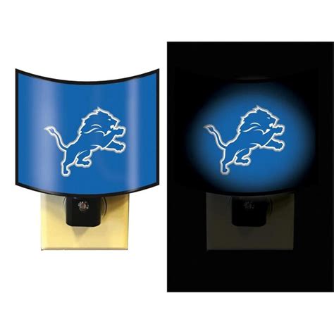 Team Sports America Detroit Lions Blue Led Night Light Auto Onoff In