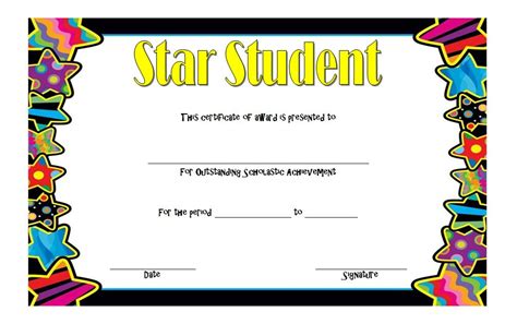 Star Award Certificate Template Great Template Inspiration