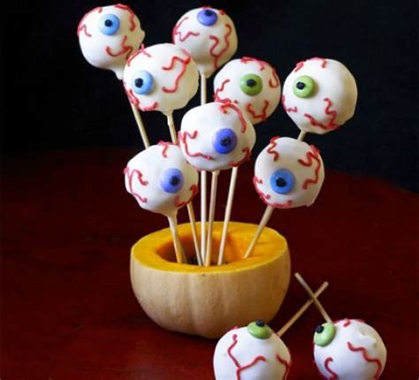 Eerie Eyeball Pops Recipe Halloween Food For Party Halloween Cake