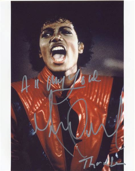 Michael Jackson Signed 8x10 Color Photo From Thriller 8x10 Photo