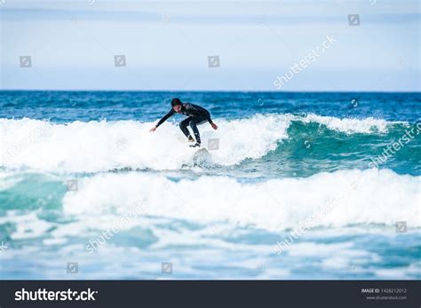 Surfer Guy Surfing Surfboard On Waves Stock Photo 1428212012 Shutterstock