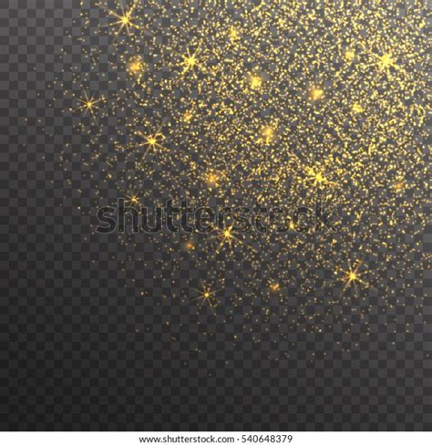 Gold Glitter Sparkles On Transparent Background Stock Vector Royalty