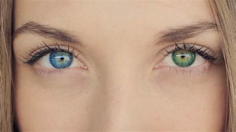 Woman With Blue And Green Eyes Heterochromia Stock Video Envato