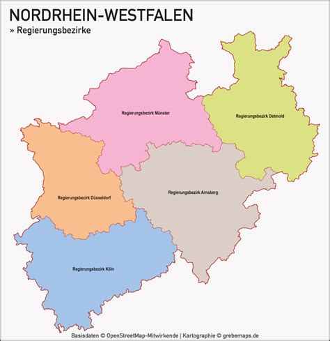 Nordrhein Westfalen Nrw Vektorkarte Landkreise Gemeinden Plz 2 3 5