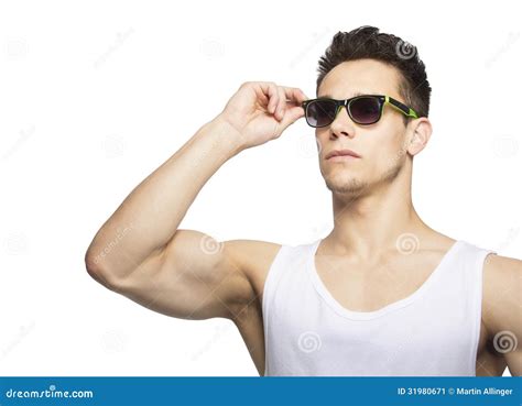 Portrait Of A Man Wearing Sunglasses Stock Image Image Of Male Expression 31980671