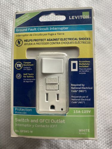 Leviton Gfsw1 W Switch And Gfci Outlet Slim Design Ground Fault Circuit