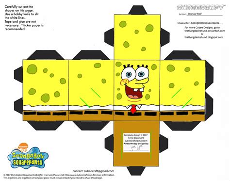 Spongebob Paper Toy Free Printable Papercraft Templates