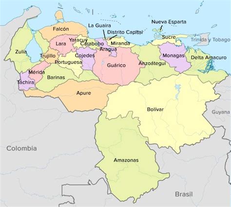 Estados Y Capitales De Venezuela El Lingüístico