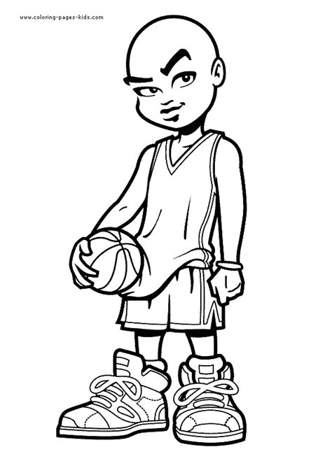 Sports balls and other items. Basketball color page - Coloring pages for kids - Sports ...