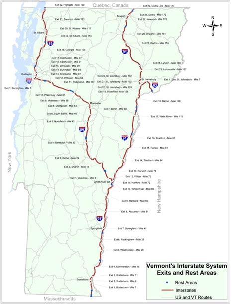 Vermont Interstate Highway Map Ezbordercrossing