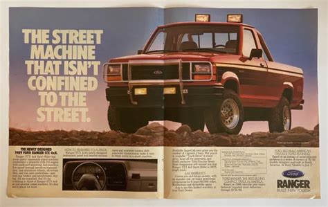 1989 Ford Ranger Stx 4x4 Genuine Vintage Ad Built Fun Tough 2 Page