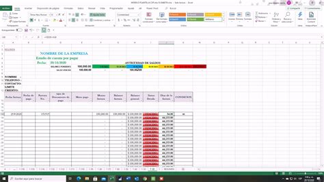 Plantilla Para Cuentas Por Pagar Y Por Cobrar Excel Youtube