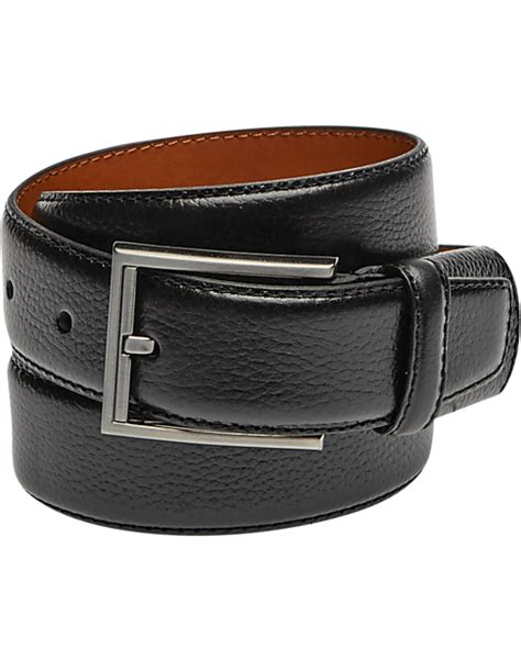 Mens Wearhouse Black Leather Stitched Edge Belt Mens Sale Mens